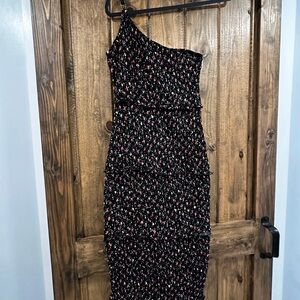 Elegant One-Shoulder Floral Dress